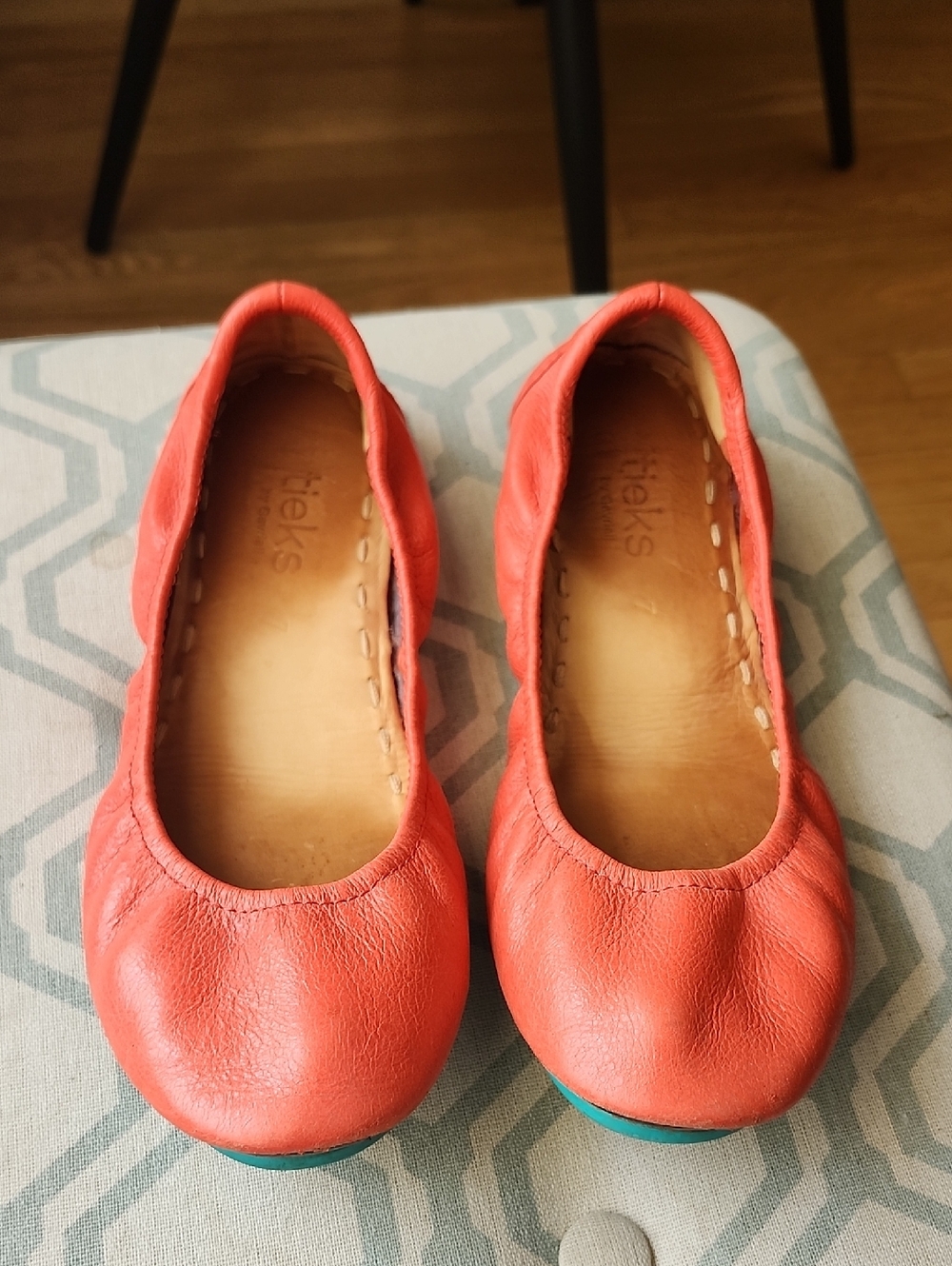 Tieks Women's Ballet Flat in Coral Red Womens Size 7